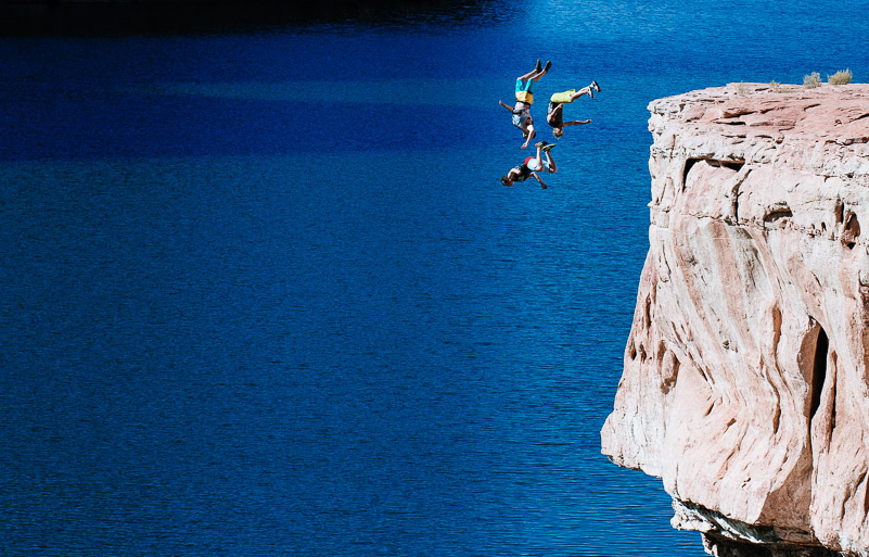 November Lake Powell Cliff Jumping Spread Stoke